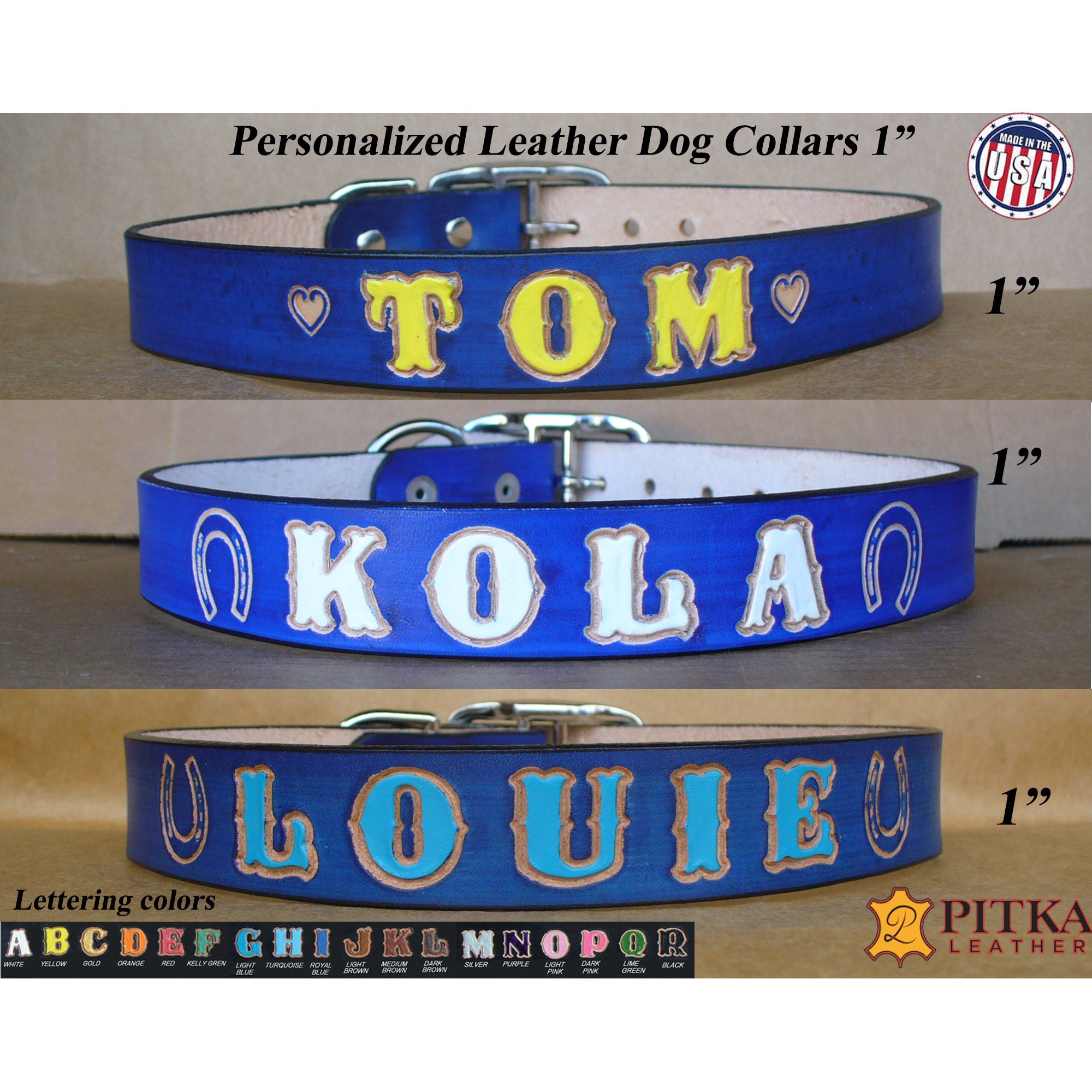 Blue Dog Collar Personalized with Name Durable Collars Etsy Nederland