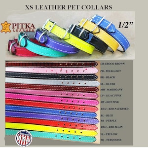 Cat Leather Collars XS - Soft Leather Cat Collars Buckled - Cute Pet Collars Made in USA - Quality Adjustable Kitten Collar by Pitka Leather