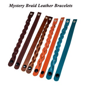 DIY Braided Leather Bracelet Kit: 8-Pack Craft Project, Made in USA