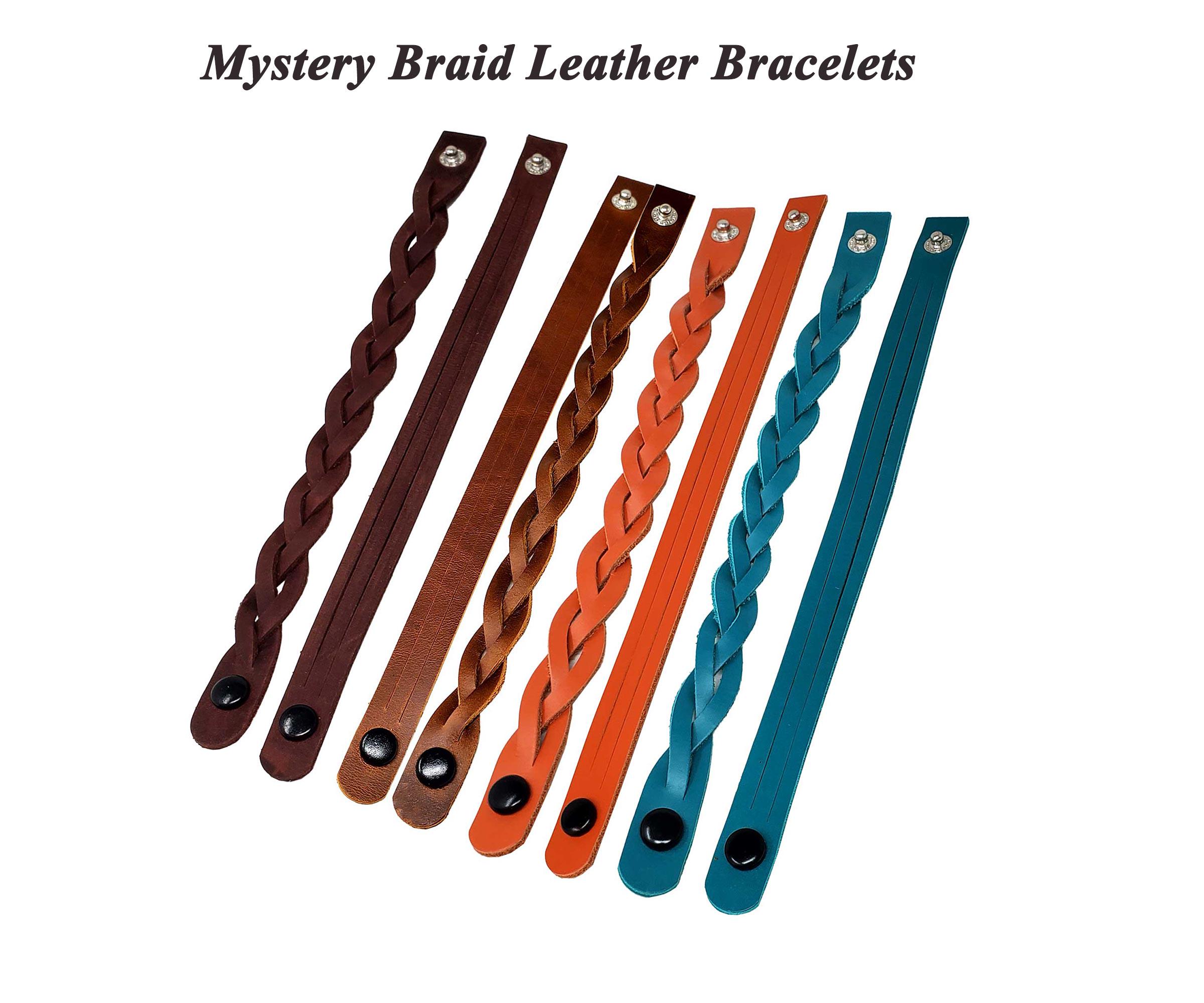 DIY Braided Leather Bracelet Kit: 8-pack Craft Project, Made in