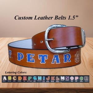 Custom Western Leather Belt: Personalized Name, Handmade in USA