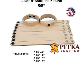 Blank Leather Bracelets  - Leather Tooling Bracelets with two snaps - Adjustable Blank Bracelets made in USA - Wholesale blank bracelets