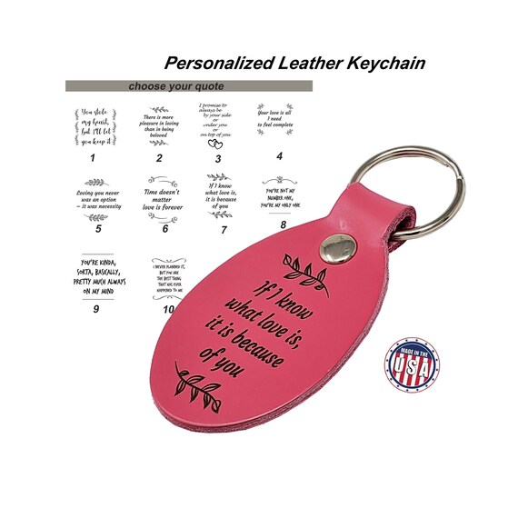 Custom Valentine's Day Leather Keychains Choose Your Keychain