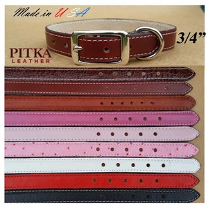 Quality Leather Collar for Medium size Dogs - Durable Dog Collars in several Colors to choose - Stylish Pet Collars Made in USA