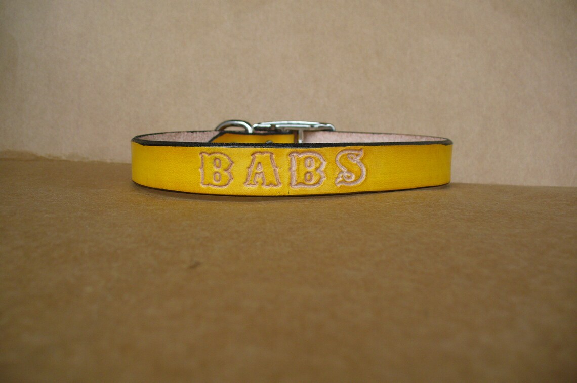 Personalized Leather Dog Collars with Name Made in USA Dog Etsy