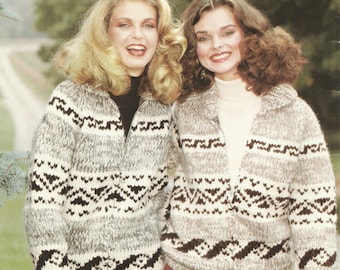 White Buffalo Pattern 1 Cowichan Salish sweater Knit cardigan Native Canadian clothes hippy West coast sweater jumper pullover PDF knitting