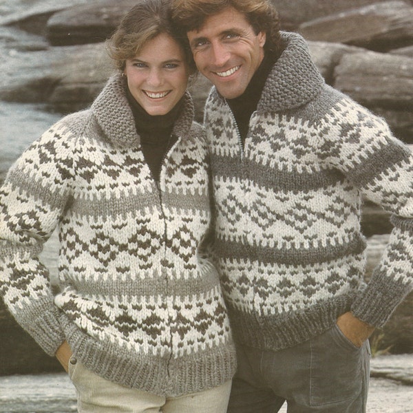 White Buffalo Pattern 6131 Cowichan Salish sweater Knit cardigan Canadian clothes hippy West coast sweater jumper pullover PDF knitting