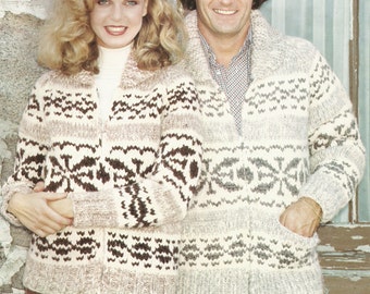 White Buffalo Pattern 14 Cowichan Salish sweater Knit cardigan Native Canadian hippy West coast sweater jumper pullover PDF knitting pattern
