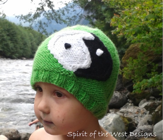 Yin Yang Cabled Hat Knitting Pattern Child Teen Adult Sizes Womans 