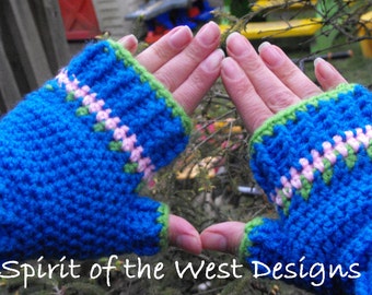 Spring Fling Fingerless Gloves Crochet Pattern armwarmers handwarmers mittens mitts spring gardening adult teen sizes PDF instant download