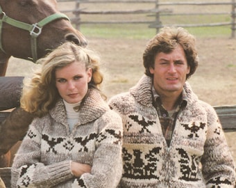 White Buffalo Pattern 21 Cowichan Salish sweater Knit cardigan Native Canadian clothes hippy West coast sweater jumper pullover PDF knitting