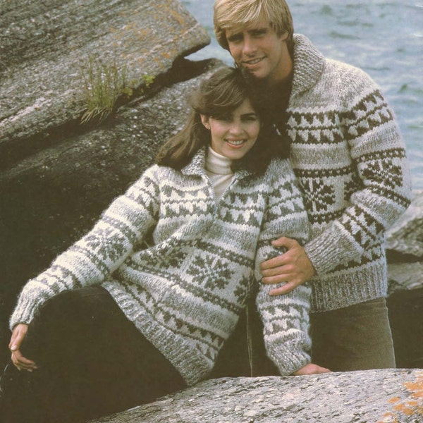 White Buffalo Pattern 6110 Cowichan Salish sweater Knit cardigan Native Canadian hippy West coast sweater jumper pullover PDF knitting boho