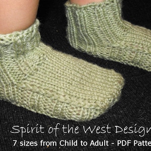Ribbed Slippers knitting pattern 7 sizes Toddler child teen Adult Slipper socks boots knit booties house shoe moccasin loafers bootees PDF