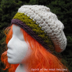 Crochet Slouch Pattern Super Bulky Hat Toddler Child Teen Adult Sizes Slouchy toque beanie earwarmer beret tam star PDF Instant Download