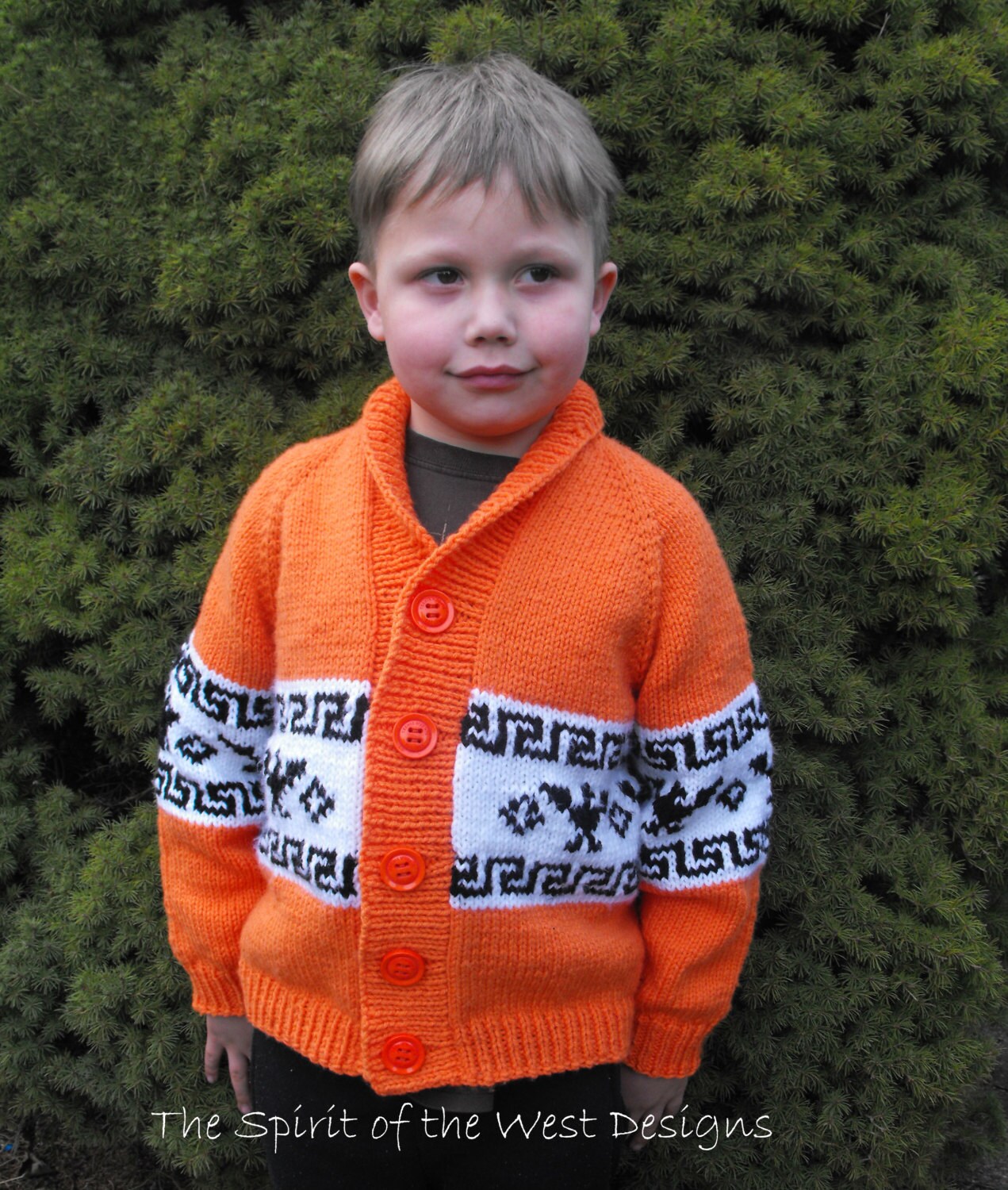 Knitting pattern Cowichan style T Bird Childrens Cardigan knit sweater jacket coat shawl collar child toddler jumper pullover PDF Download