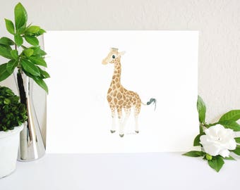 Giraffe Art Print, Giraffe Nursery Decor, Jungle Nursery, Zoo Nursery, Jungle Baby Gift, Safari Nursery Print, Safari Decor, Baby Room Art