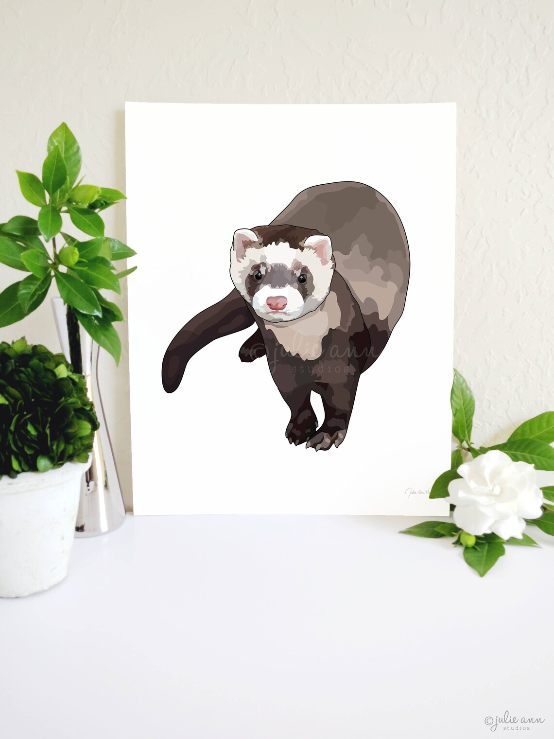 Ferret Art Print Ferret Accessories Ferret Decor Ferret Etsy