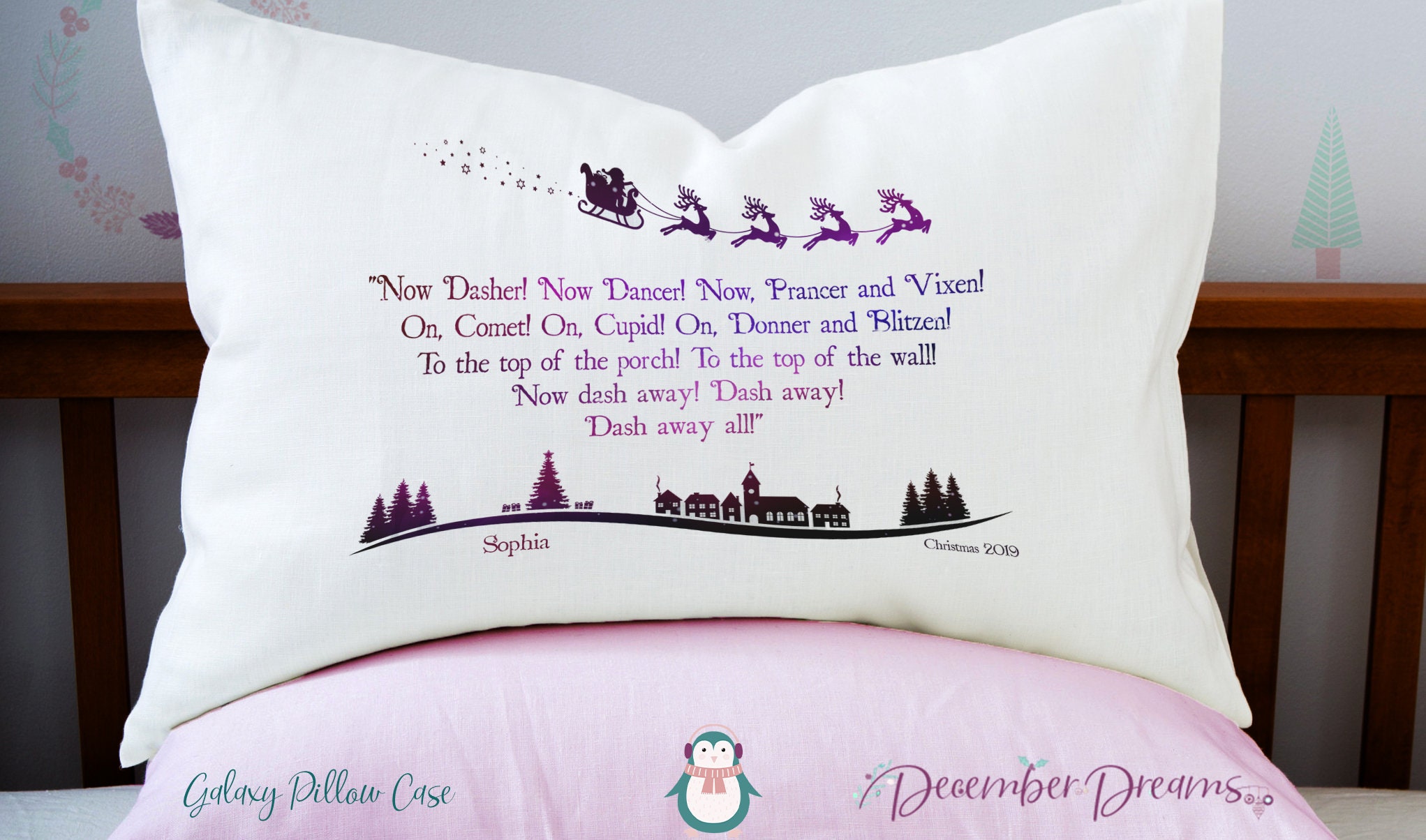 Personalised Pillowcase Reindeer With Night Before Christmas Etsy UK