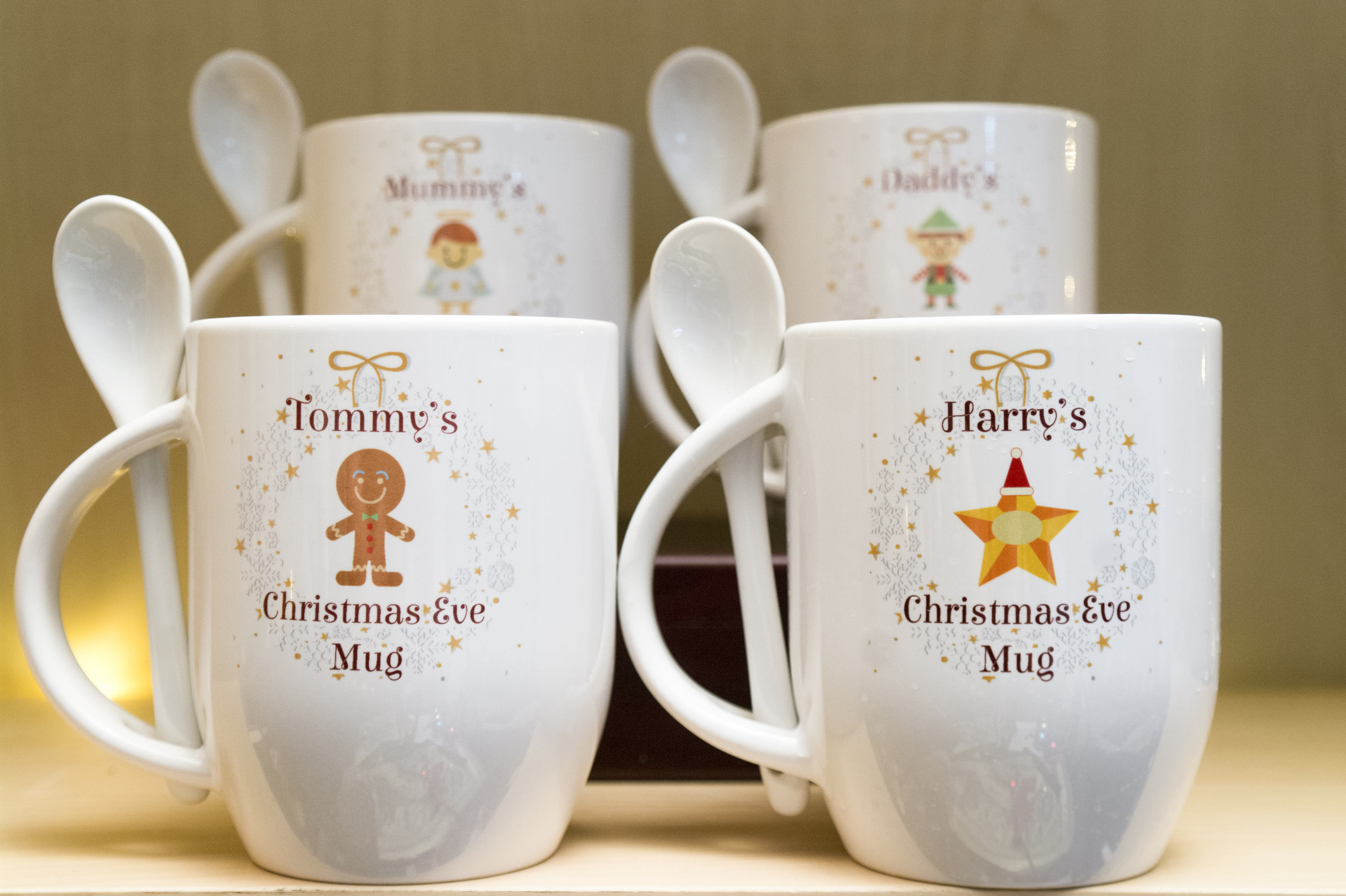 Personalised Christmas Eve Mugs each with a name and Etsy