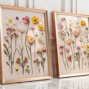 Set of 2 Realistic Flower Digital Art Print, Botanical Wildflower Wall Art, Modern Floral Decor, Floral Nursery Decoration, Digital Download