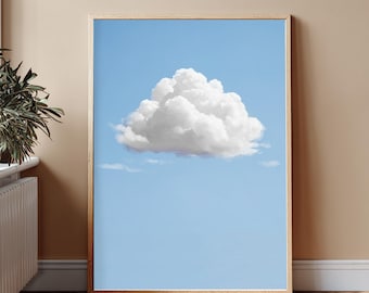 Cloud Canvas Wall Art, Cloud Art Print, Cloud Pop Art Painting, Framed Canvas Cloud Art, Cloud Nursery Art, Sky Wall Art