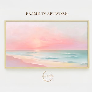 Summer Beach Frame TV Art, Fun Summer Time Frame TV Art, Modern TV Digital, Pretty Wall Art Screensaver, Contemporary Living Room Wall Decor