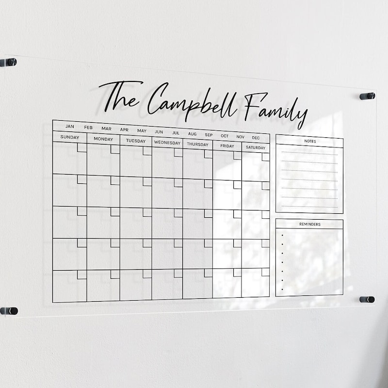 Dry Erase Calendar Etsy