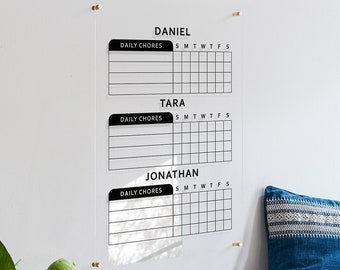 Personalized Acrylic Chore Chart, Kid's Chore Chart, Kid's Whiteboard, Kids Dry Erase Board, Custom Chore Chart, Clear Chore Chart