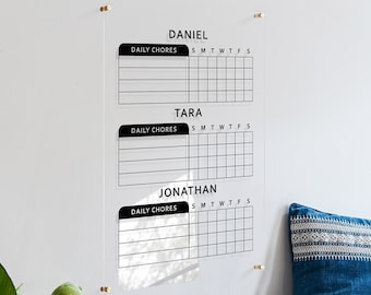 Personalized Acrylic Chore Chart, Kid's Chore Chart, Kid's Whiteboard, Kids Dry Erase Board, Custom Chore Chart, Clear Chore Chart