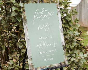 Brushed Bridal Shower Welcome Sign, Acrylic Wedding Shower Sign, Bridal Shower Décor, Personalized Bridal Shower Welcome Sign