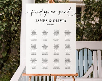 Wedding Seating Chart Sign, Custom Wedding Sign, Find Your Seat, Wedding Signs, Personalized Wedding Sign, Table Seating Chart, Acrylic Sign