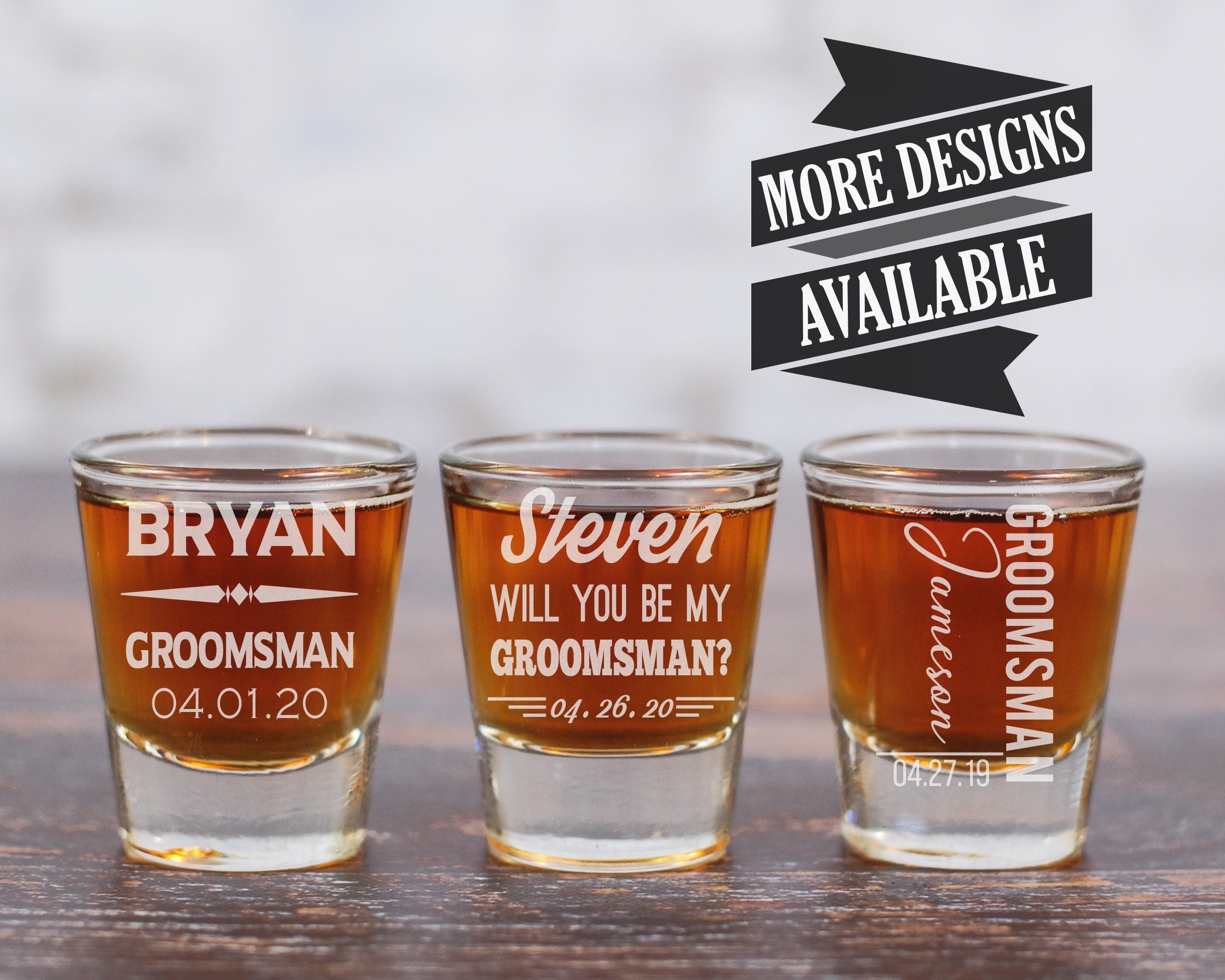 Groomsman Gift Idea Shot Glasses for Groomsmen Groomsmen Etsy