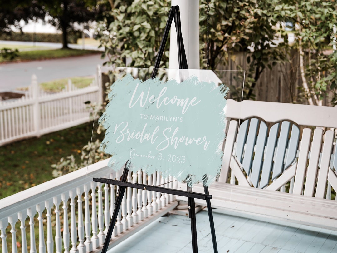 Wedding Shower Acrylic Sign, Personalized Bridal Shower Welcome Sign ...