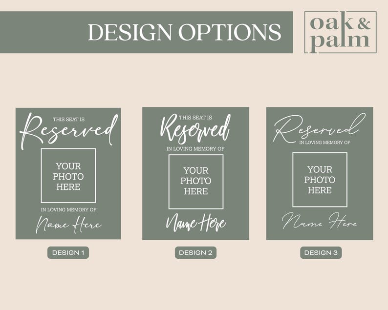 Wedding Memorial Sign - Wedding Reserved Sign - Personalized Memorial ...