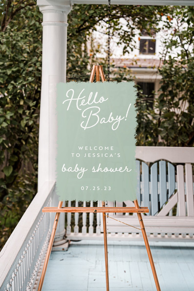 Acrylic Baby Shower Sign, Baby Shower Welcome Sign, Baby Boy, Baby Girl, Clear Acrylic Sign, Gender Reveal Baby Shower Sign image 6