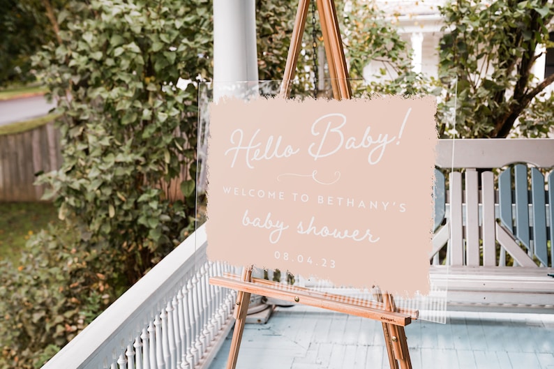Acrylic Baby Shower Sign, Baby Shower Welcome Sign, Baby Boy, Baby Girl, Clear Acrylic Sign, Gender Reveal Baby Shower Sign image 7