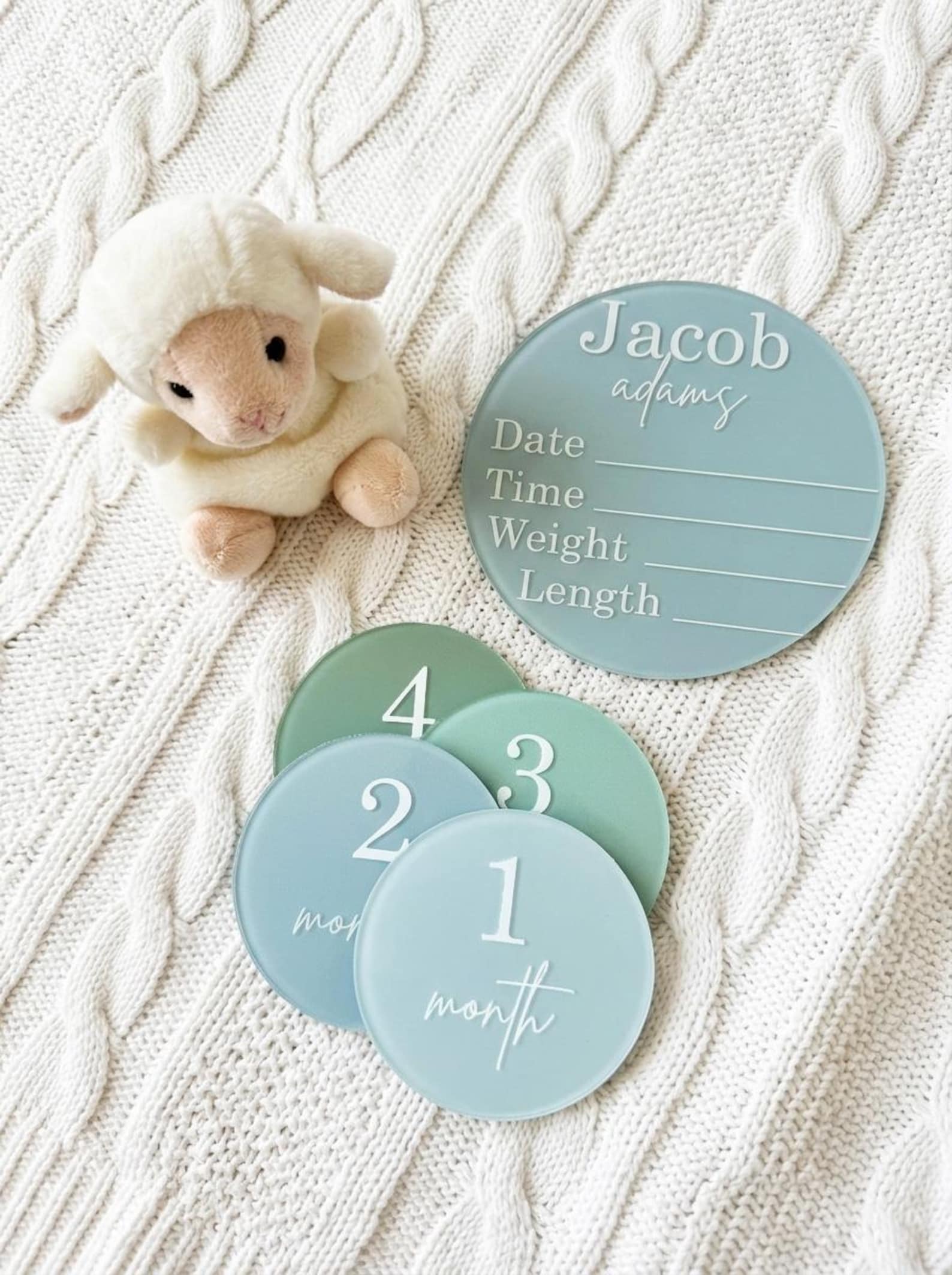Baby Monthly Milestone Markers, Acrylic Baby Month Signs, Baby Boy ...