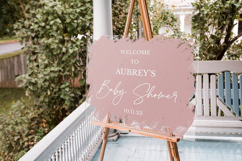 Baby Shower Welcome Sign Acrylic Baby Shower Sign Baby Girl