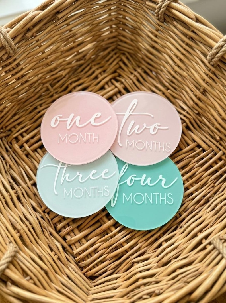 Baby Monthly Milestone Markers, Acrylic Baby Month Signs, Baby Boy ...