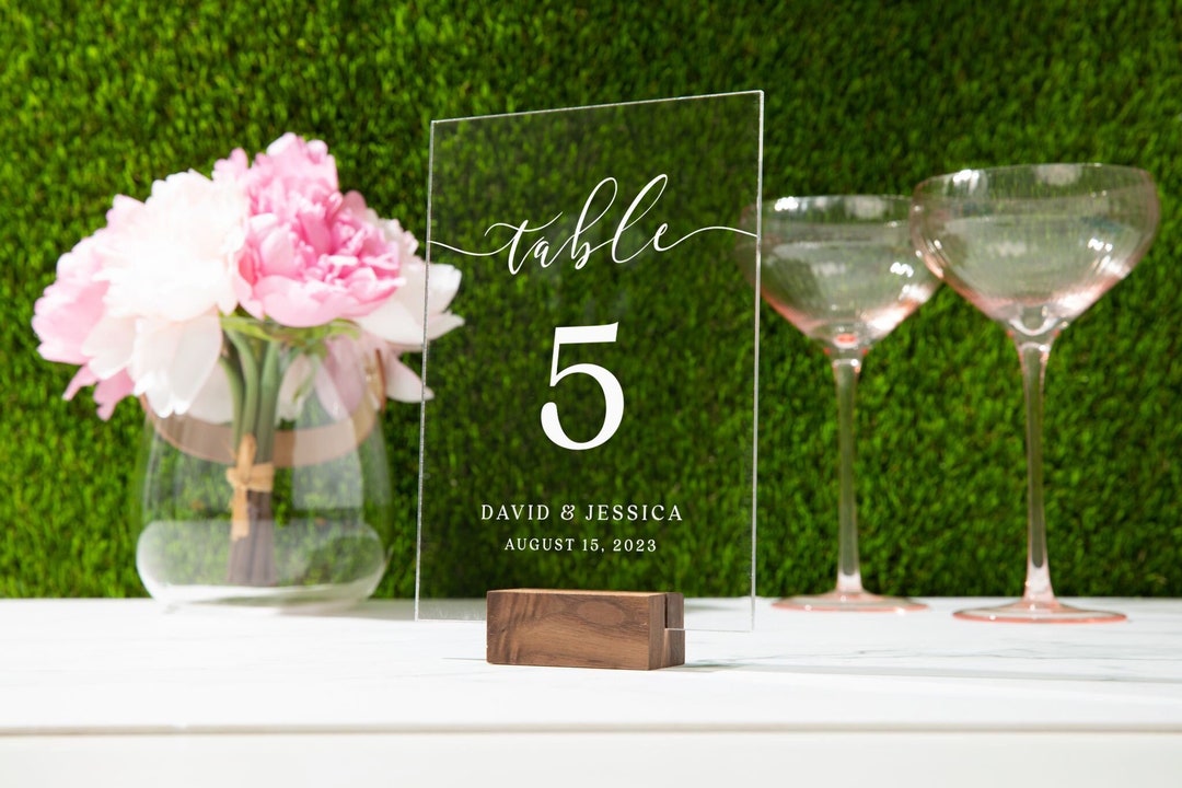 Personalized table numbers acrylic wedding signs acrylic table
