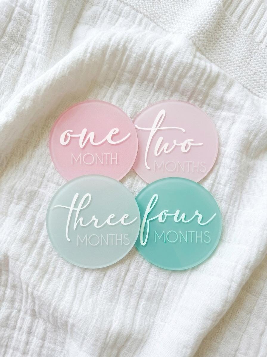 Baby Monthly Milestone Markers, Acrylic Baby Month Signs, Baby Boy ...