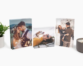 Personalized Photo Block, Photo Print Desk Frame, Custom Printed Photo, Photo on Acrylic, Custom Photo Gift, Acrylic Photo Frame