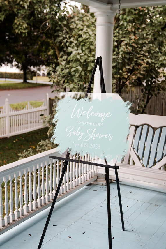 Acrylic Baby Shower Sign, Baby Shower Welcome Sign, Baby Boy, Baby Girl, Clear Acrylic Sign, Gender Reveal Baby Shower Sign