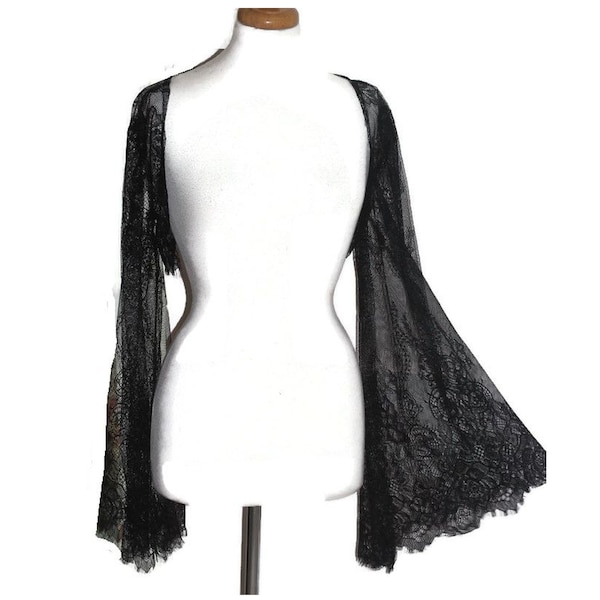 Black Lace Shrug Etsy
