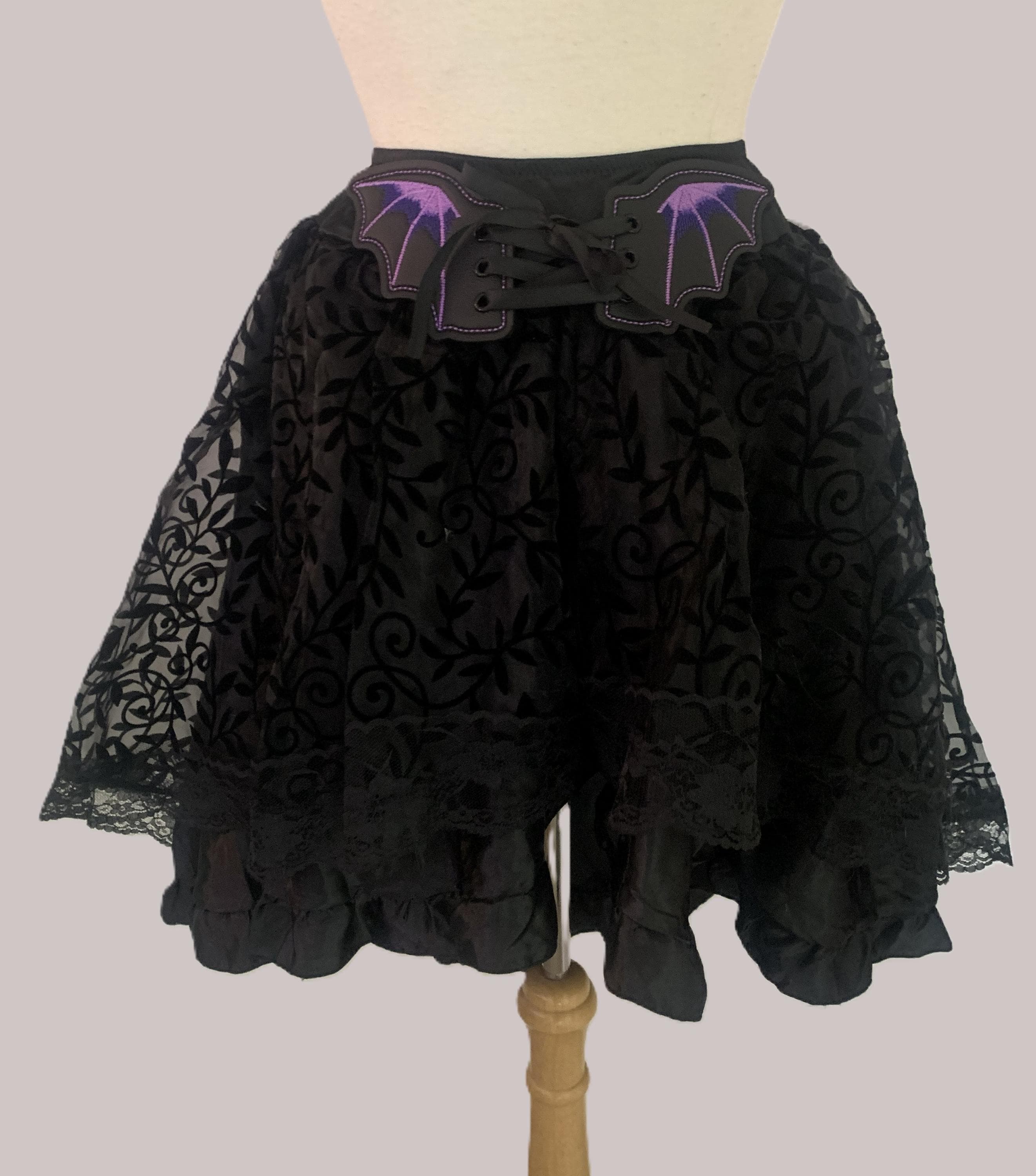 Black Lace High Low Skirt - Etsy