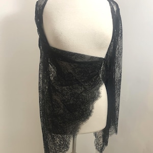 Goth Black Shrug Gothic Bolero Eyelash Lace Extra Flared Bell Sleeves Festival Wear Romantic Trad Goth Witch Witchy Whimsigoth