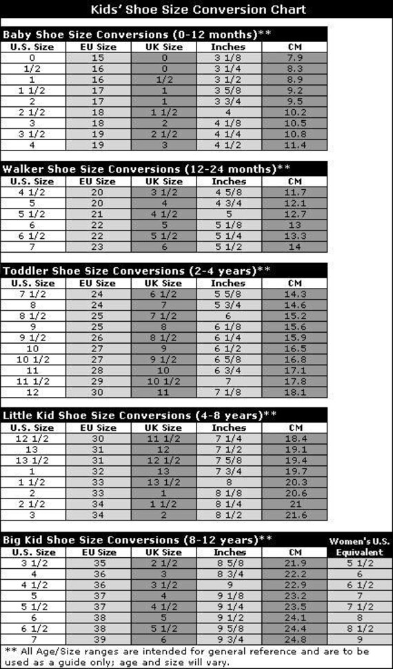 baby shoe size in cm