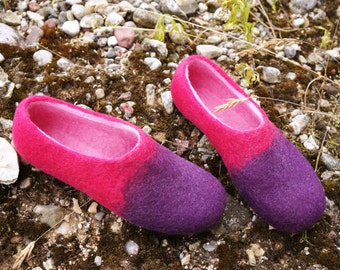 Handmade Wool House Slippers: Felted Mules, Organic New Zealand Wool
