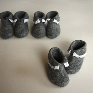 Felt shoes newborn gift/Soft boots/Wool shoes/Grey baby booties/House shoes/Baby shoes/Wool slippers/Kids shoes from merino wool/Booties image 3