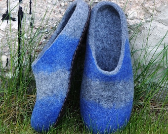 Felted slippers for men Felt slippers Felt shoes Felted wool slippers House slippers Wool shoes Felt boots Clogs